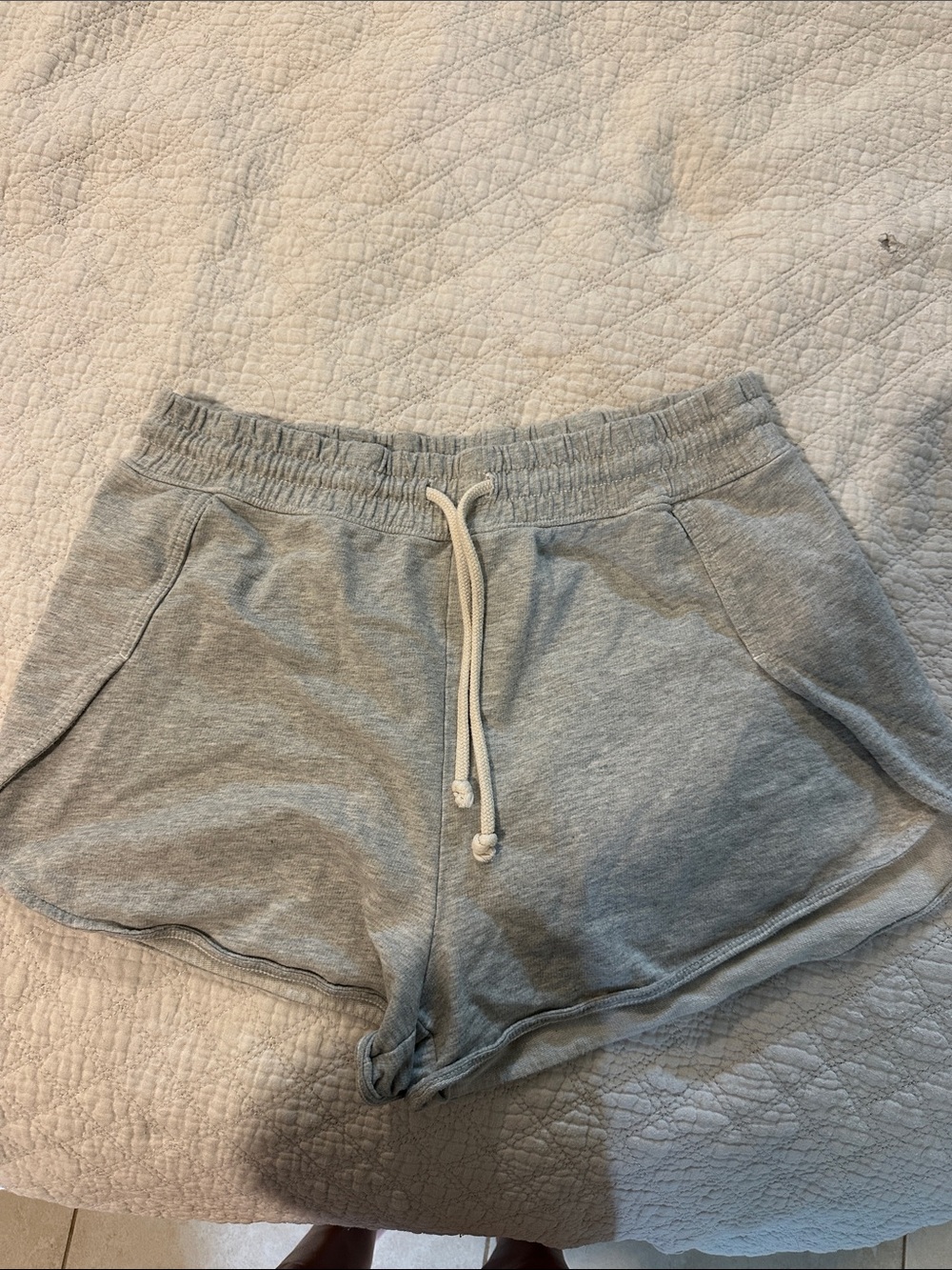 aerie Light Gray Drawstring Athletic Lounge Shorts